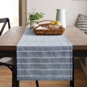Hearth & Hand™ with Magnolia Blue Stripe Table Runner Dobby Woven Faded Blue